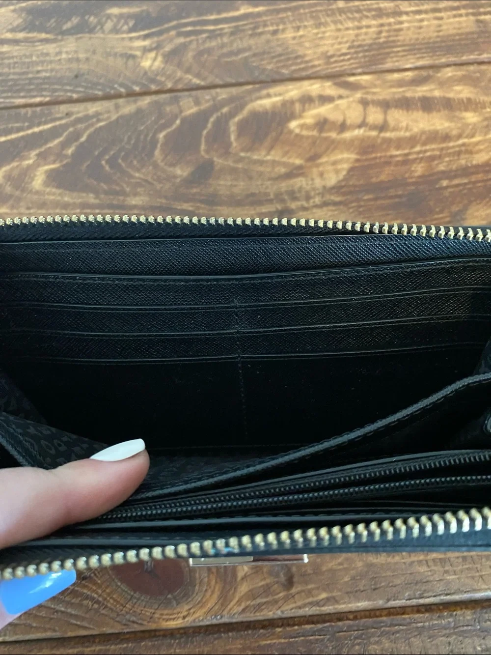 Kate Spade Black Rose Zip-Around Wallet